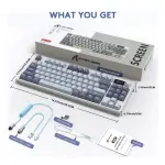 ATTACK SHARK K86 RGB لاسلكي لوحة مفاتيح ألعاب ميكانيكية - أرجواني فاتح أزرق