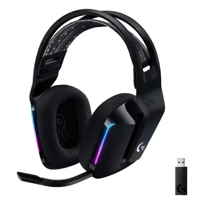 Logitech G733 LIGHTSPEED لاسلكي RGB سماعة رأس للألعاب – أسود