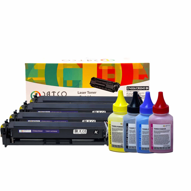 CRG045/CF400A/201A Toner & Refill - سيت كارترج مع تعبئة
